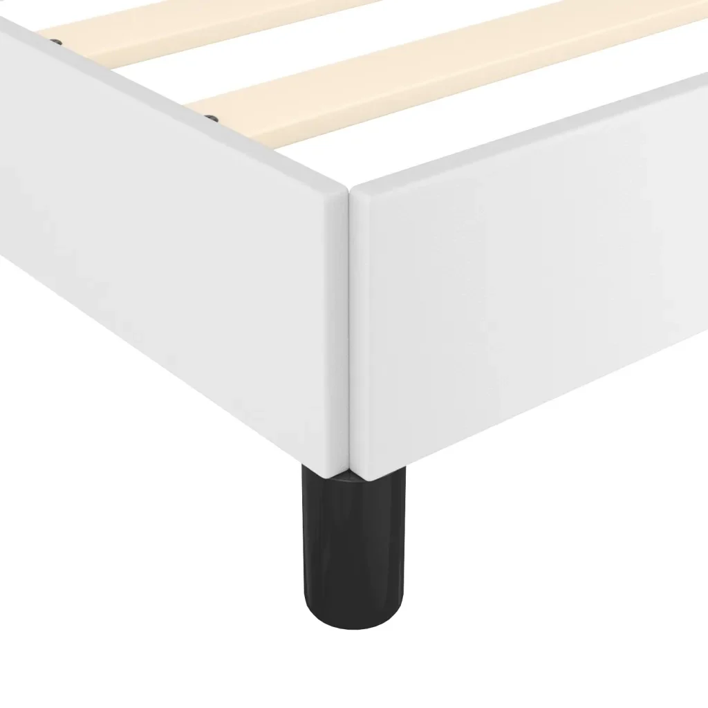 Letto singolo | Letto per adulti | Giroletto con Testiera Bianco 100x200 cm in Similpelle - Image 8