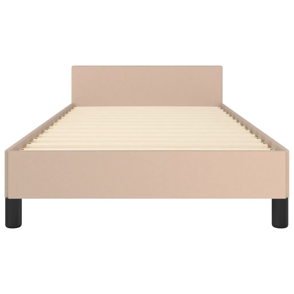 Letto singolo | Letto per adulti | Giroletto con Testiera Cappuccino 90x190 cm in Similpelle - Image 6