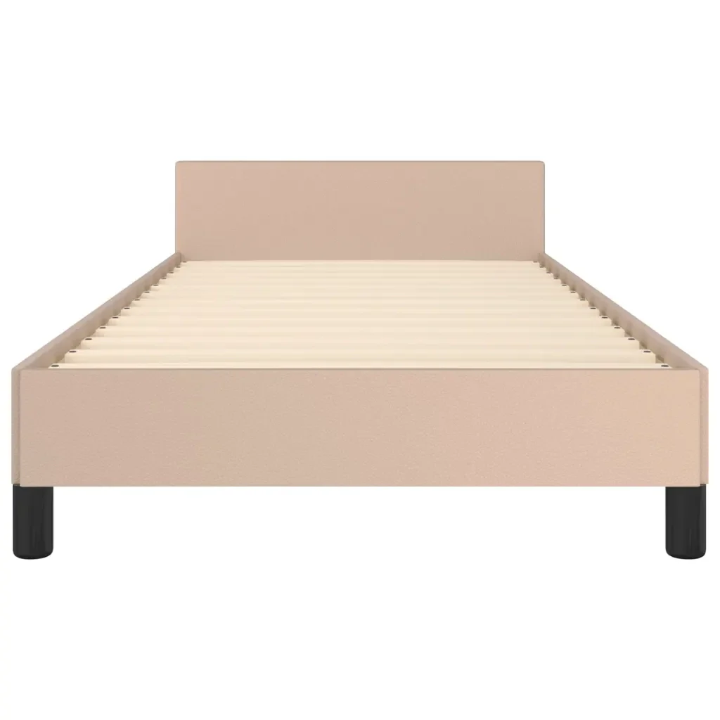Letto singolo | Letto per adulti | Giroletto con Testiera Cappuccino 90x200 cm in Similpelle - Image 6