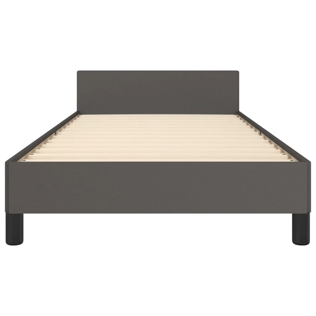 Letto singolo | Letto per adulti | Giroletto con Testiera Crema 90x190 cm in Similpelle - Image 6