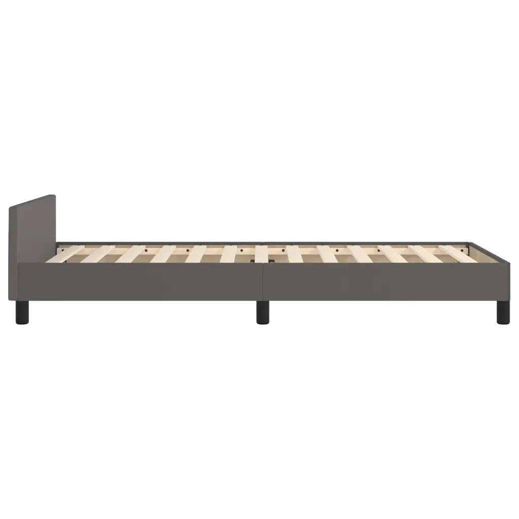 Letto singolo | Letto per adulti | Giroletto con Testiera Crema 90x190 cm in Similpelle - Image 7