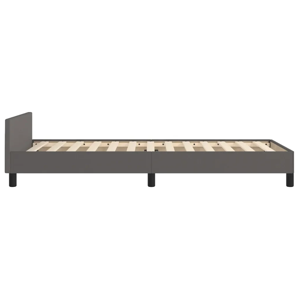 Letto singolo | Letto per adulti | Giroletto con Testiera Crema 90x200 cm in Similpelle - Image 7