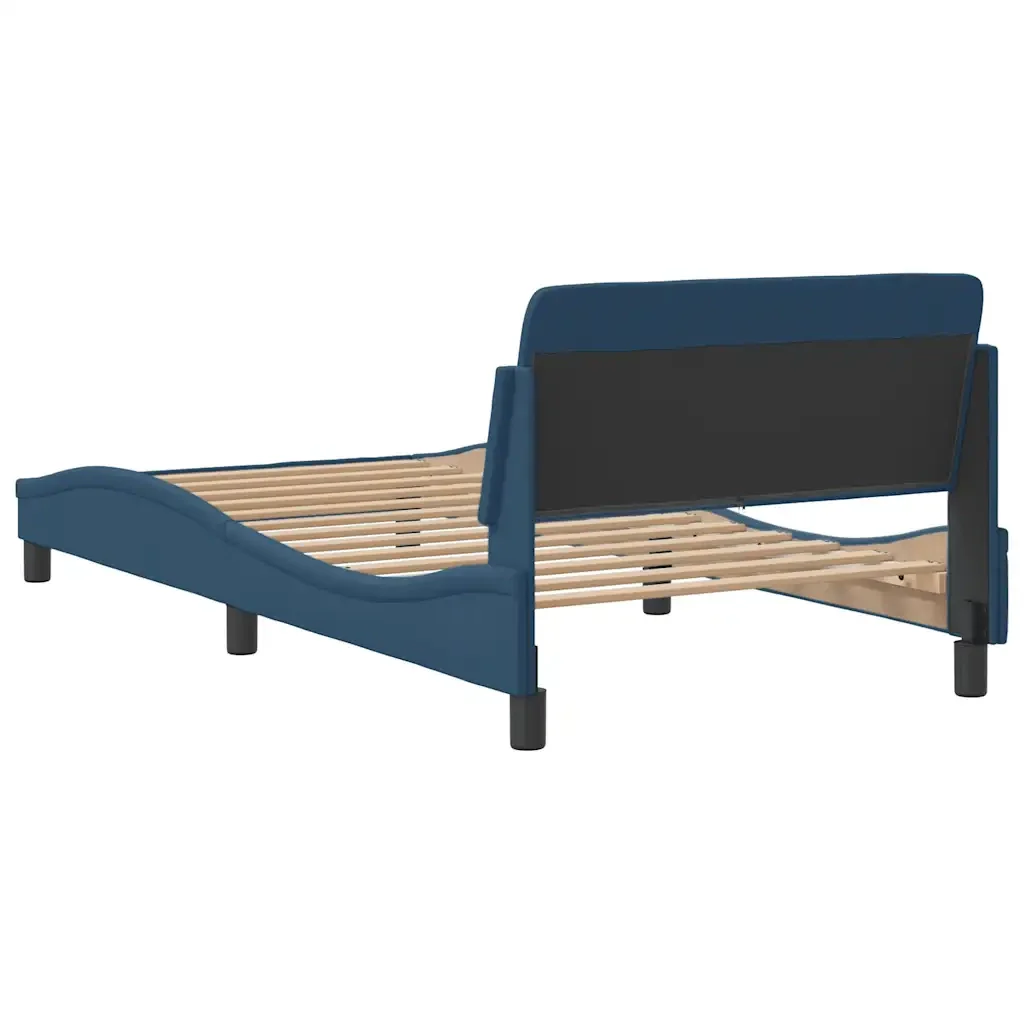 Letto singolo | Letto per adulti | Giroletto con Testiera Dover Blu 100x200 cm Tessuto - Image 6