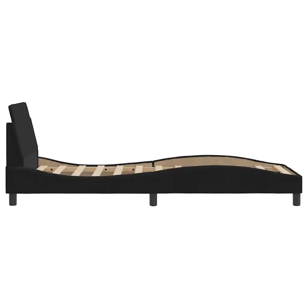 Letto singolo | Letto per adulti | Giroletto con Testiera Dover Nero 80x200 cm Velluto - Image 5