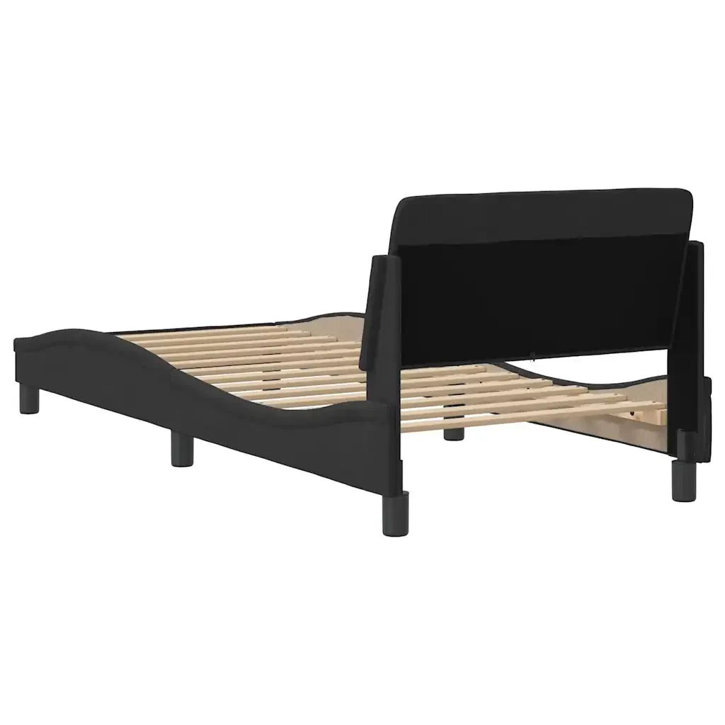 Letto singolo | Letto per adulti | Giroletto con Testiera Dover Nero 80x200 cm Velluto - Image 6