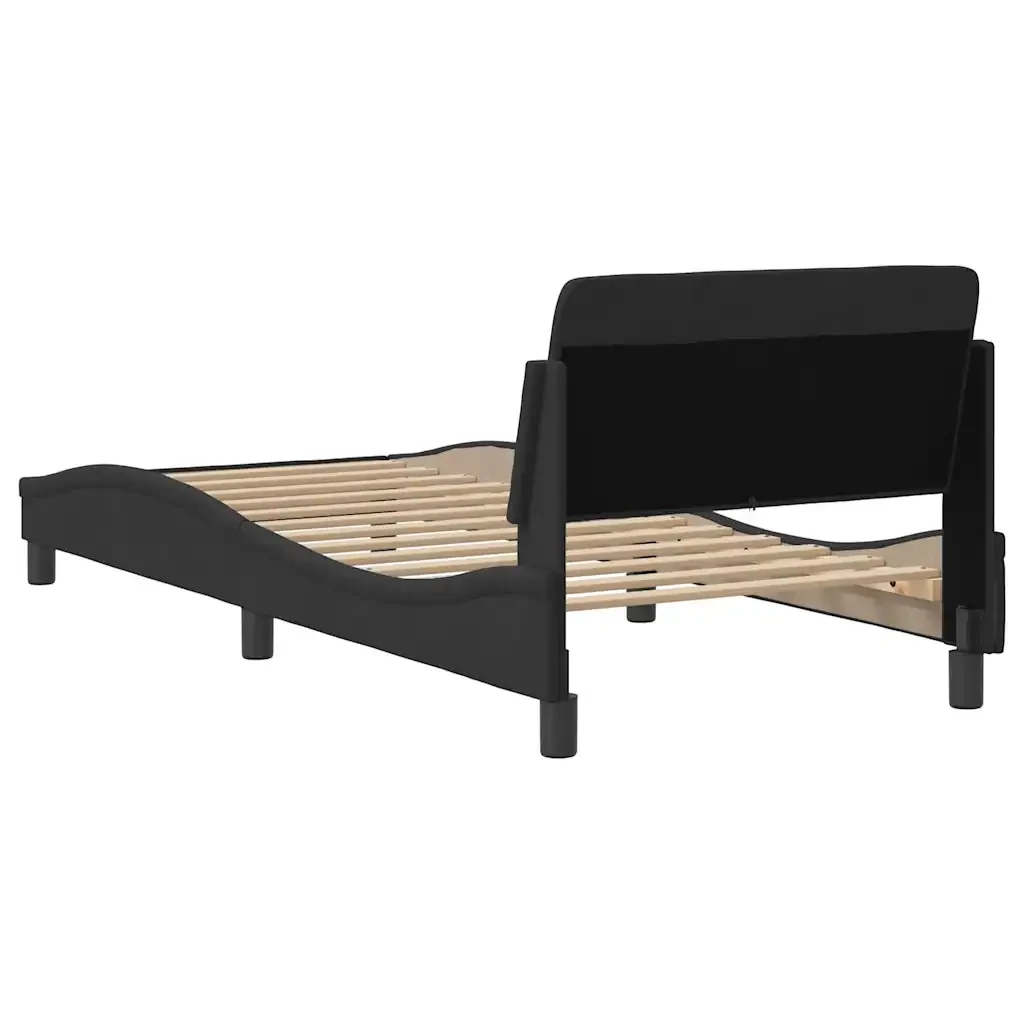 Letto singolo | Letto per adulti | Giroletto con Testiera Dover Nero 90x200 cm Velluto - Image 6