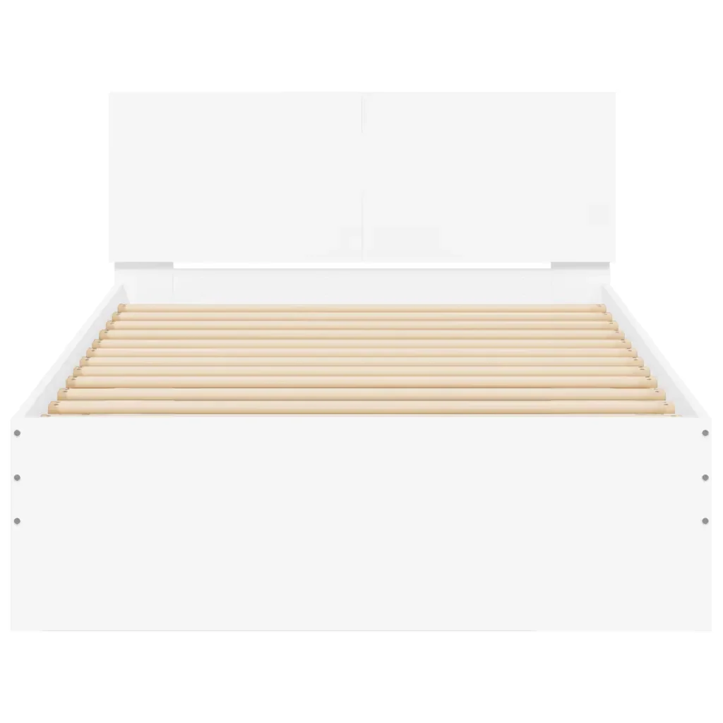 Letto singolo | Letto per adulti | Giroletto con Testiera e LED Bianco 100x200 cm - Image 7