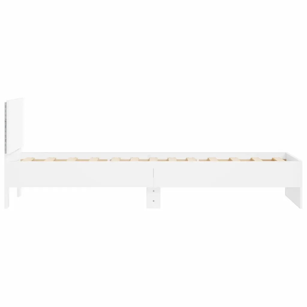 Letto singolo | Letto per adulti | Giroletto con Testiera e LED Bianco 75x190 cm - Image 8