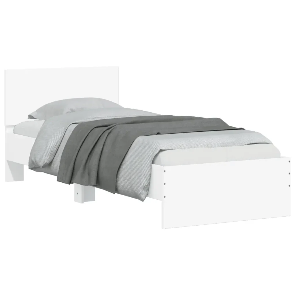 Letto singolo | Letto per adulti | Giroletto con Testiera e LED Bianco 90x190 cm - Image 6