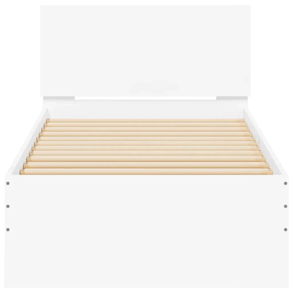 Letto singolo | Letto per adulti | Giroletto con Testiera e LED Bianco 90x190 cm - Image 7