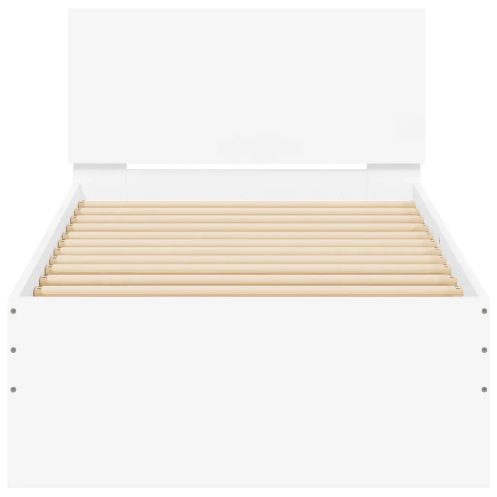 Letto singolo | Letto per adulti | Giroletto con Testiera e LED Bianco 90x200 cm - Image 7