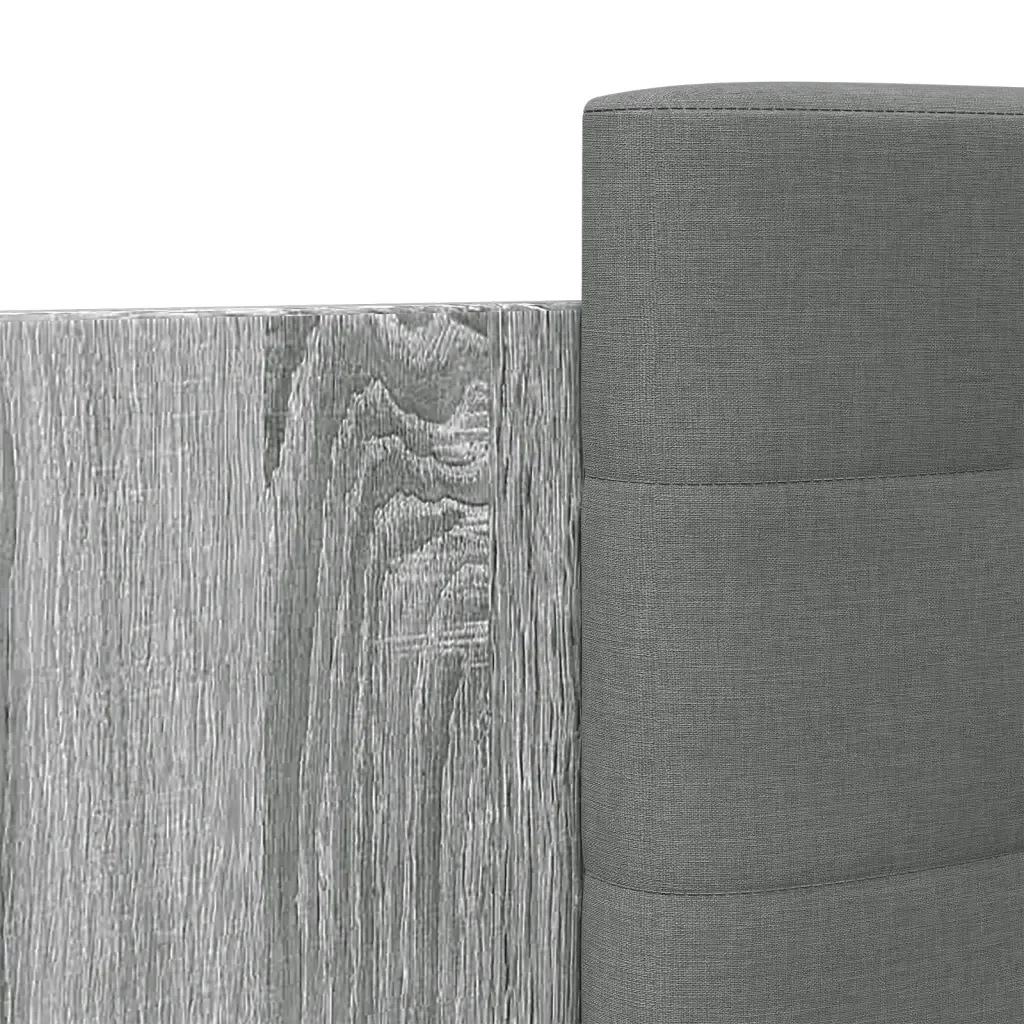 Letto singolo | Letto per adulti | Giroletto con Testiera e LED Grigio Sonoma 90x200 cm - Image 9