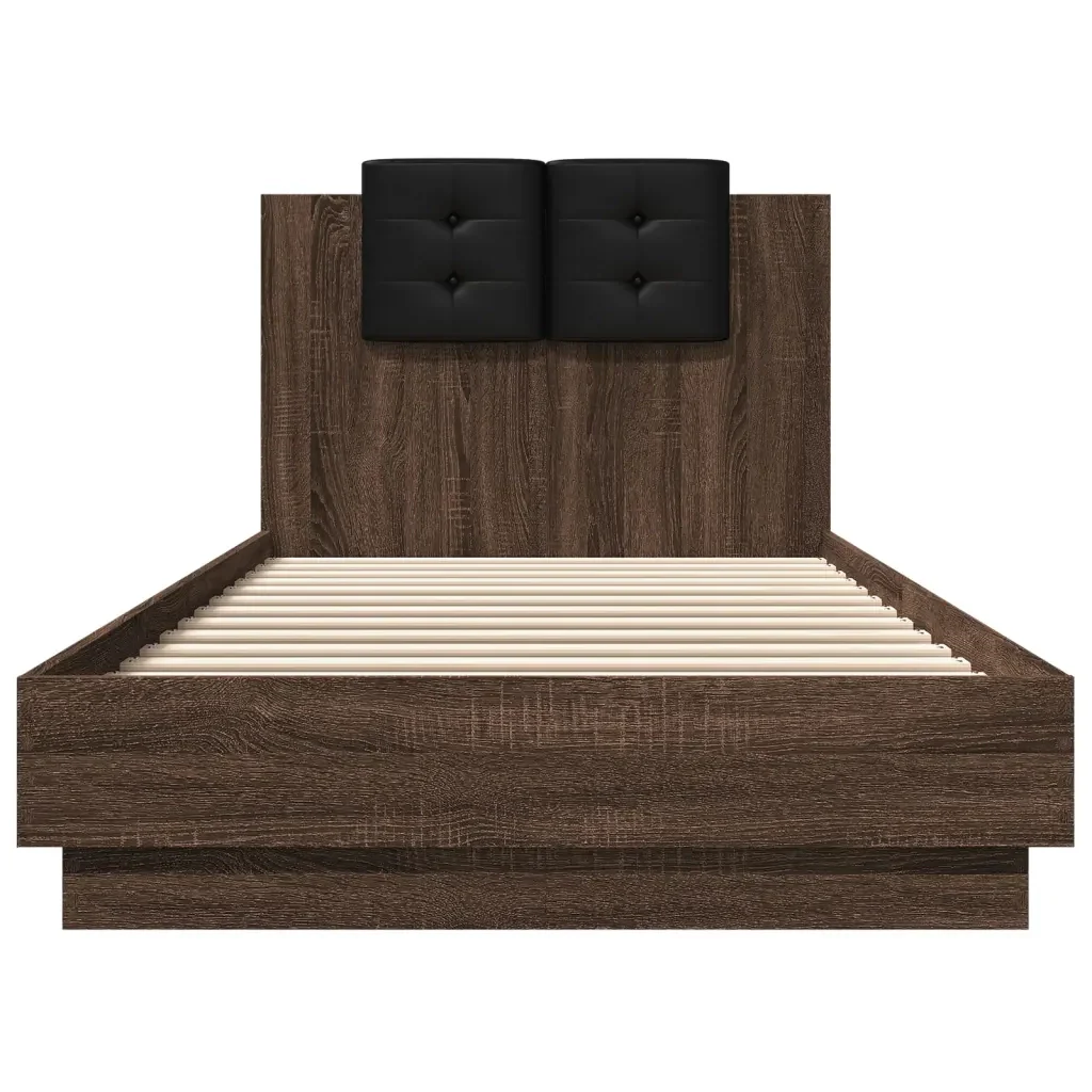 Letto singolo | Letto per adulti | Giroletto con Testiera e LED Rovere Marrone 100x200 cm - Image 6