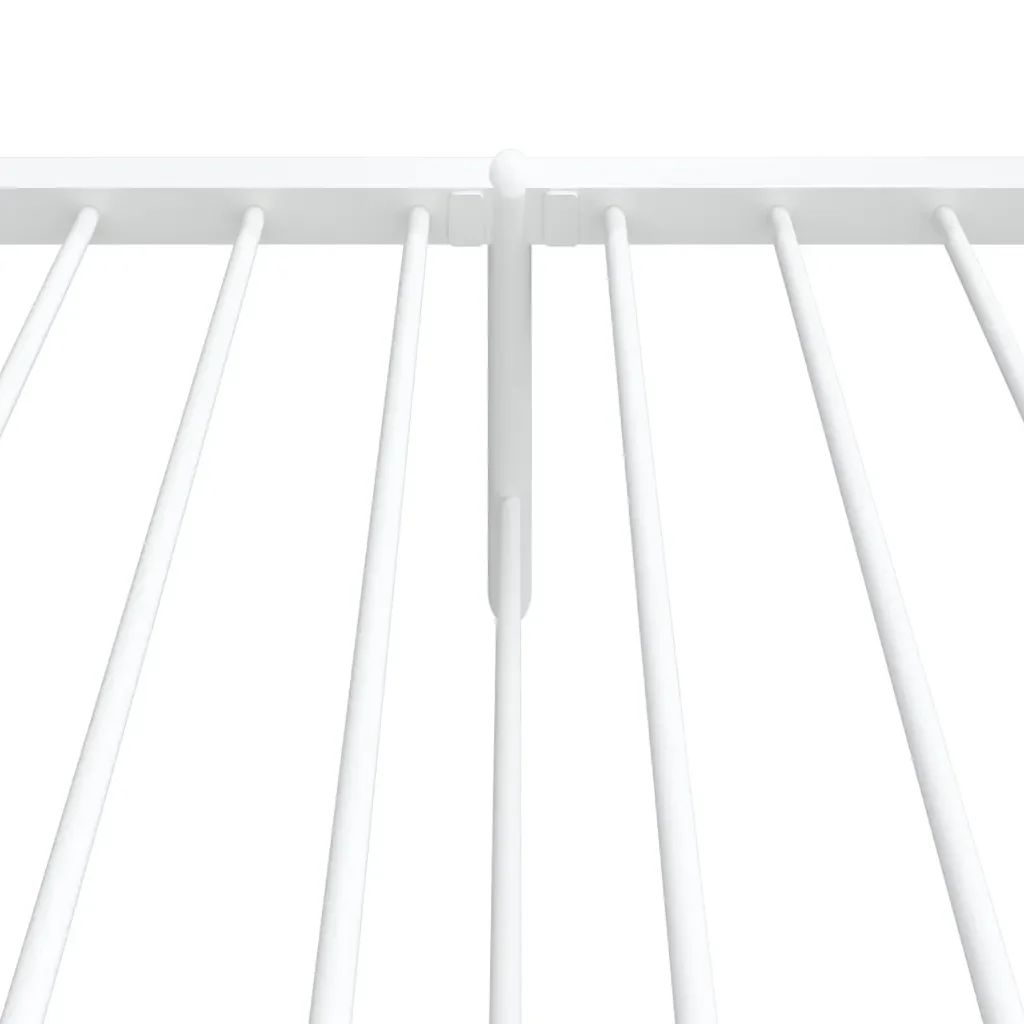Letto singolo | Letto per adulti | Giroletto con Testiera e Pediera Metallo Bianco 100x190 cm - Image 9