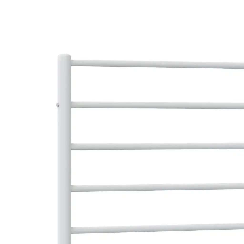 Letto singolo | Letto per adulti | Giroletto con Testiera e Pediera Metallo Bianco 100x200 cm - Image 9