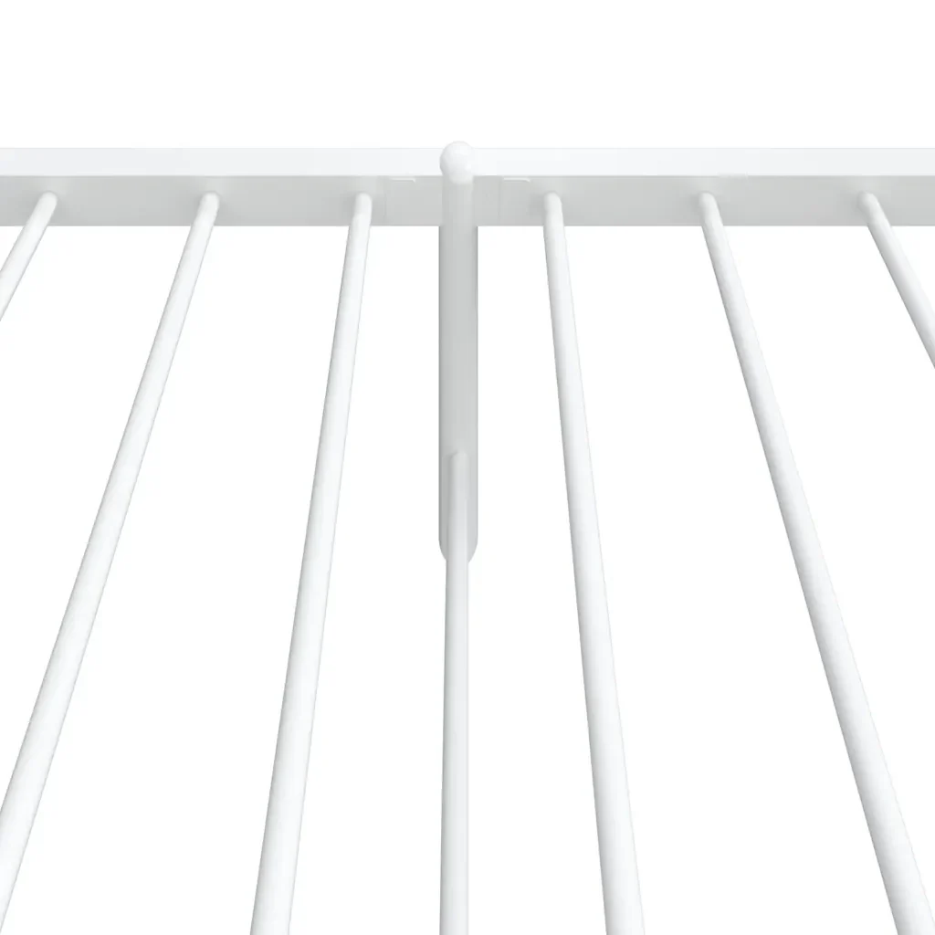 Letto singolo | Letto per adulti | Giroletto con Testiera e Pediera Metallo Bianco 100x200 cm - Image 9