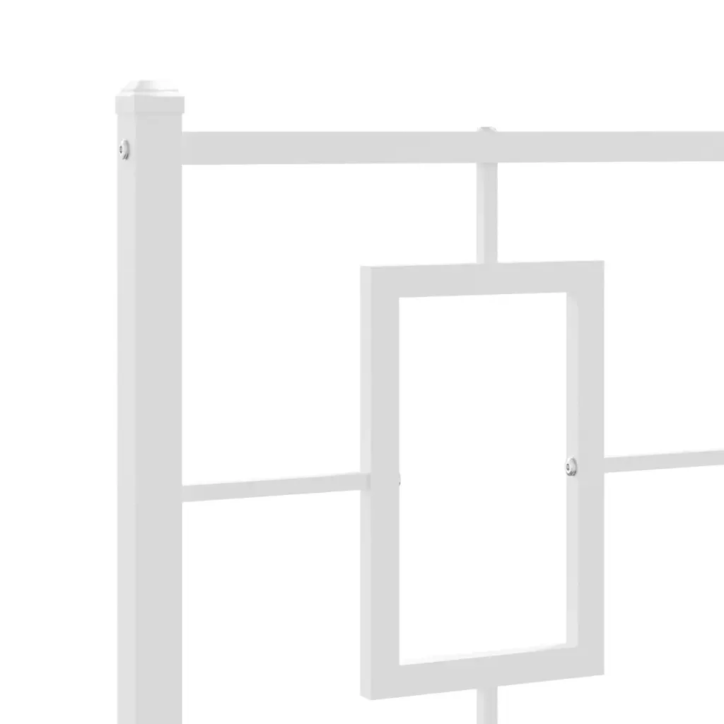 Letto singolo | Letto per adulti | Giroletto con Testiera e Pediera Metallo Bianco 75x190 cm - Image 8