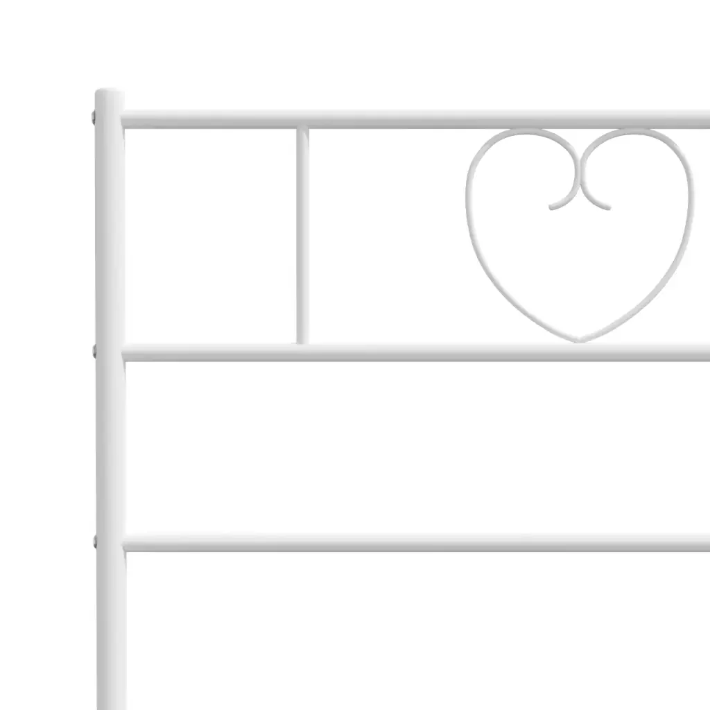 Letto singolo | Letto per adulti | Giroletto con Testiera e Pediera Metallo Bianco 90x190 cm - Image 8