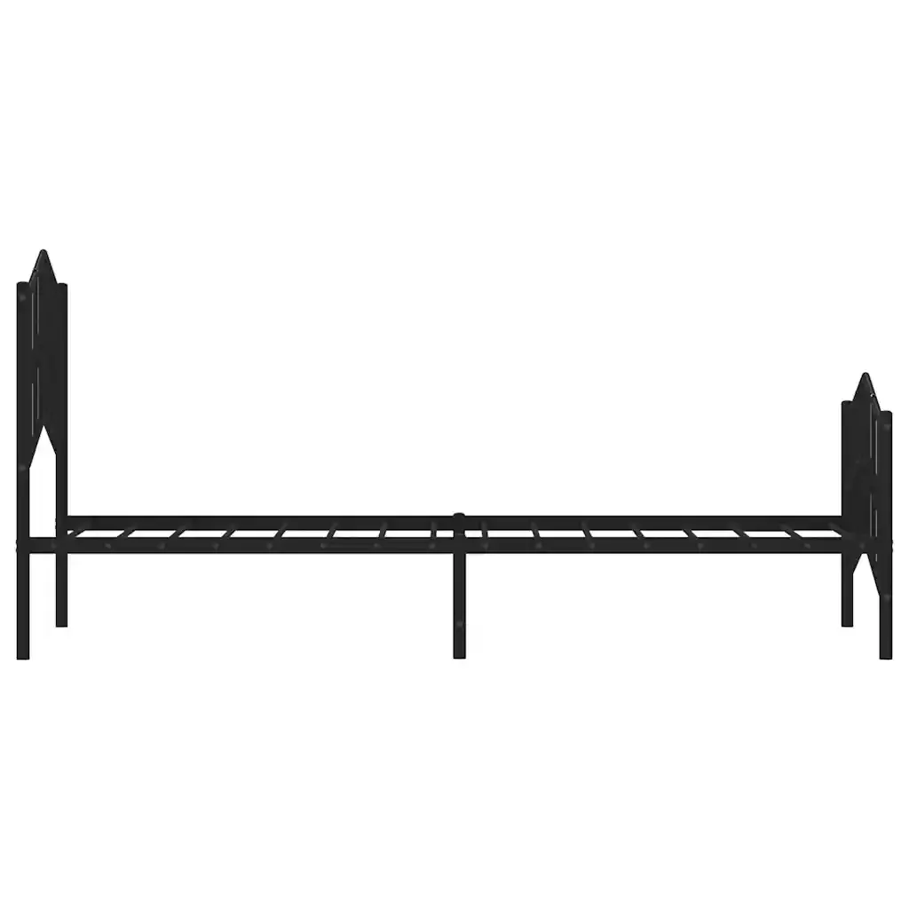 Letto singolo | Letto per adulti | Giroletto con Testiera e Pediera Metallo Nero 100x190 cm - Image 7
