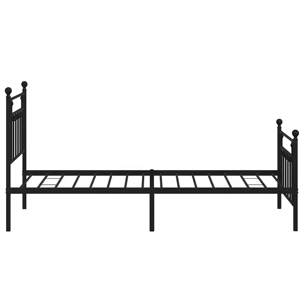 Letto singolo | Letto per adulti | Giroletto con Testiera e Pediera Metallo Nero 100x190 cm - Image 7