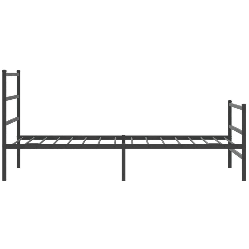 Letto singolo | Letto per adulti | Giroletto con Testiera e Pediera Metallo Nero 100x200 cm - Image 6
