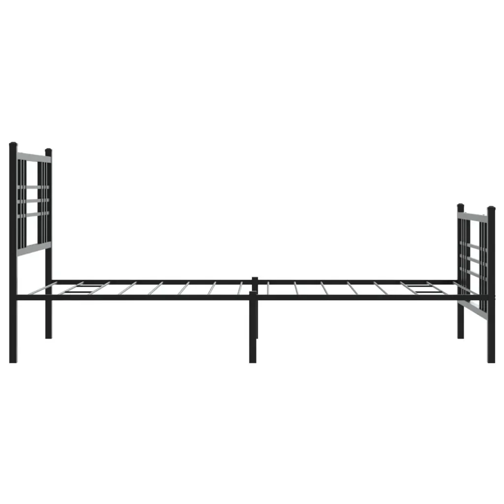 Letto singolo | Letto per adulti | Giroletto con Testiera e Pediera Metallo Nero 100x200 cm - Image 5