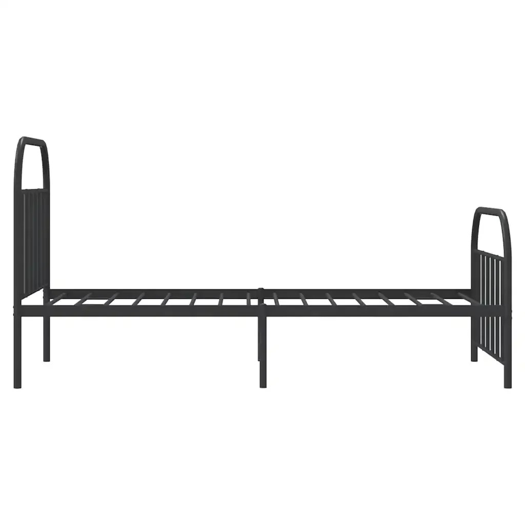 Letto singolo | Letto per adulti | Giroletto con Testiera e Pediera Metallo Nero 100x200 cm - Image 7