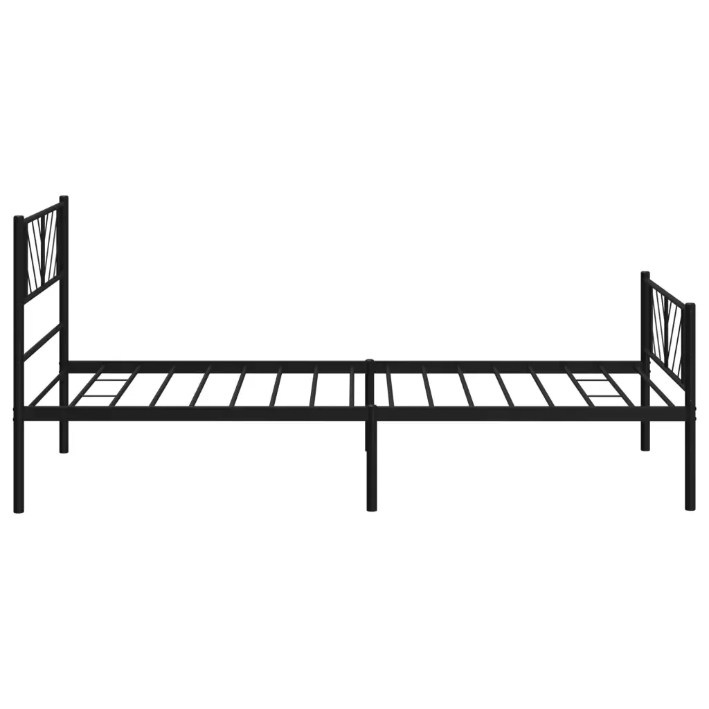 Letto singolo | Letto per adulti | Giroletto con Testiera e Pediera Metallo Nero 107x203 cm - Image 6