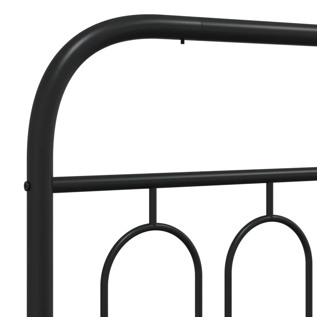 Letto singolo | Letto per adulti | Giroletto con Testiera e Pediera Metallo Nero 75x190 cm - Image 7