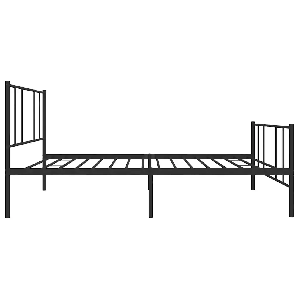 Letto singolo | Letto per adulti | Giroletto con Testiera e Pediera Metallo Nero 75x190 cm - Image 7