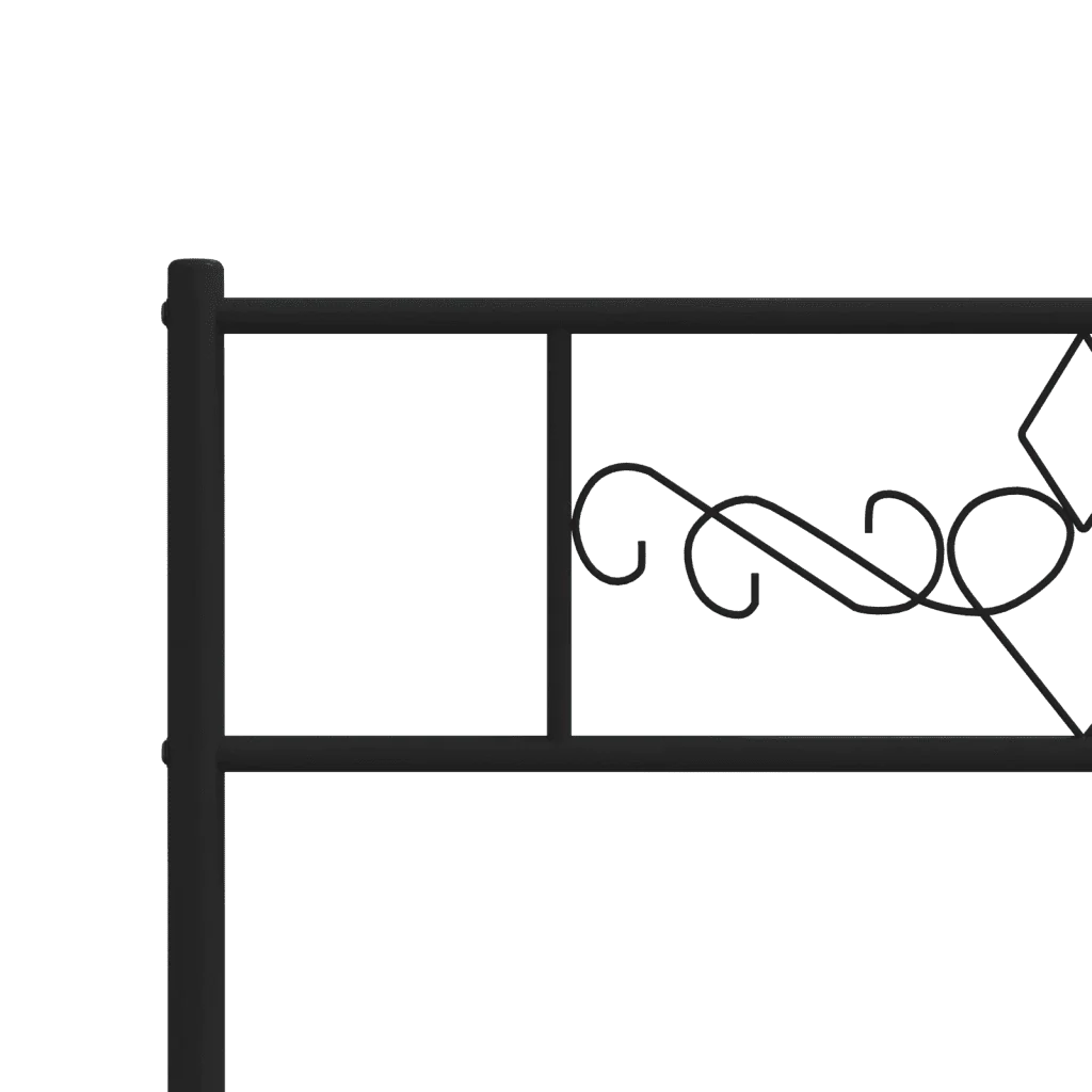 Letto singolo | Letto per adulti | Giroletto con Testiera e Pediera Metallo Nero 90x190 cm - Image 8