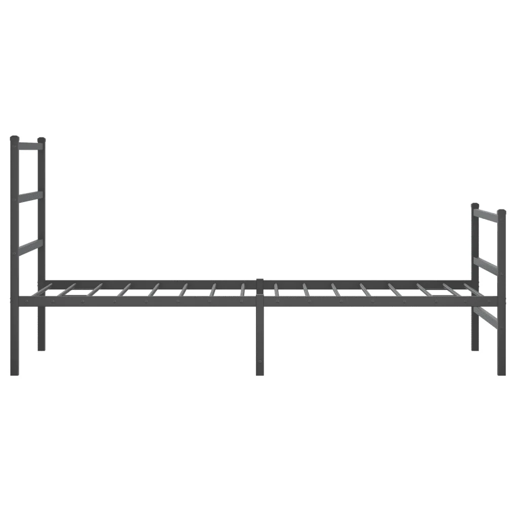 Letto singolo | Letto per adulti | Giroletto con Testiera e Pediera Metallo Nero 90x190 cm - Image 6