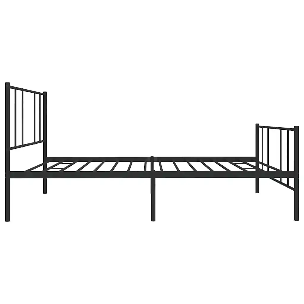 Letto singolo | Letto per adulti | Giroletto con Testiera e Pediera Metallo Nero 90x190 cm - Image 7