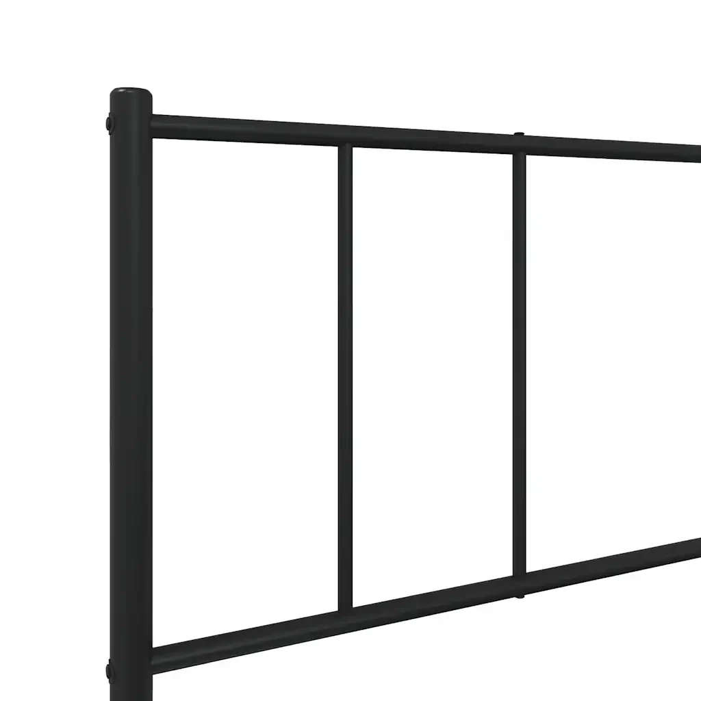 Letto singolo | Letto per adulti | Giroletto con Testiera e Pediera Metallo Nero 90x190 cm - Image 9