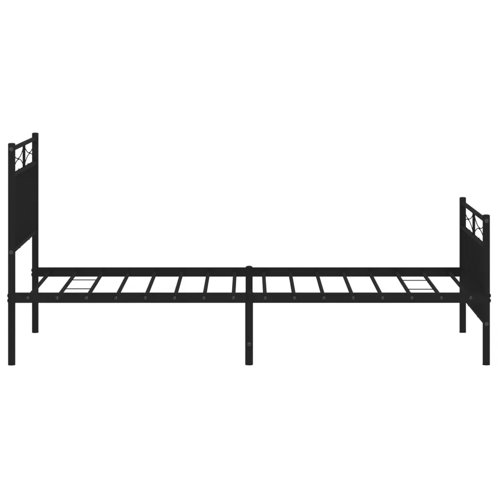 Letto singolo | Letto per adulti | Giroletto con Testiera e Pediera Metallo Nero 90x200 cm - Image 6