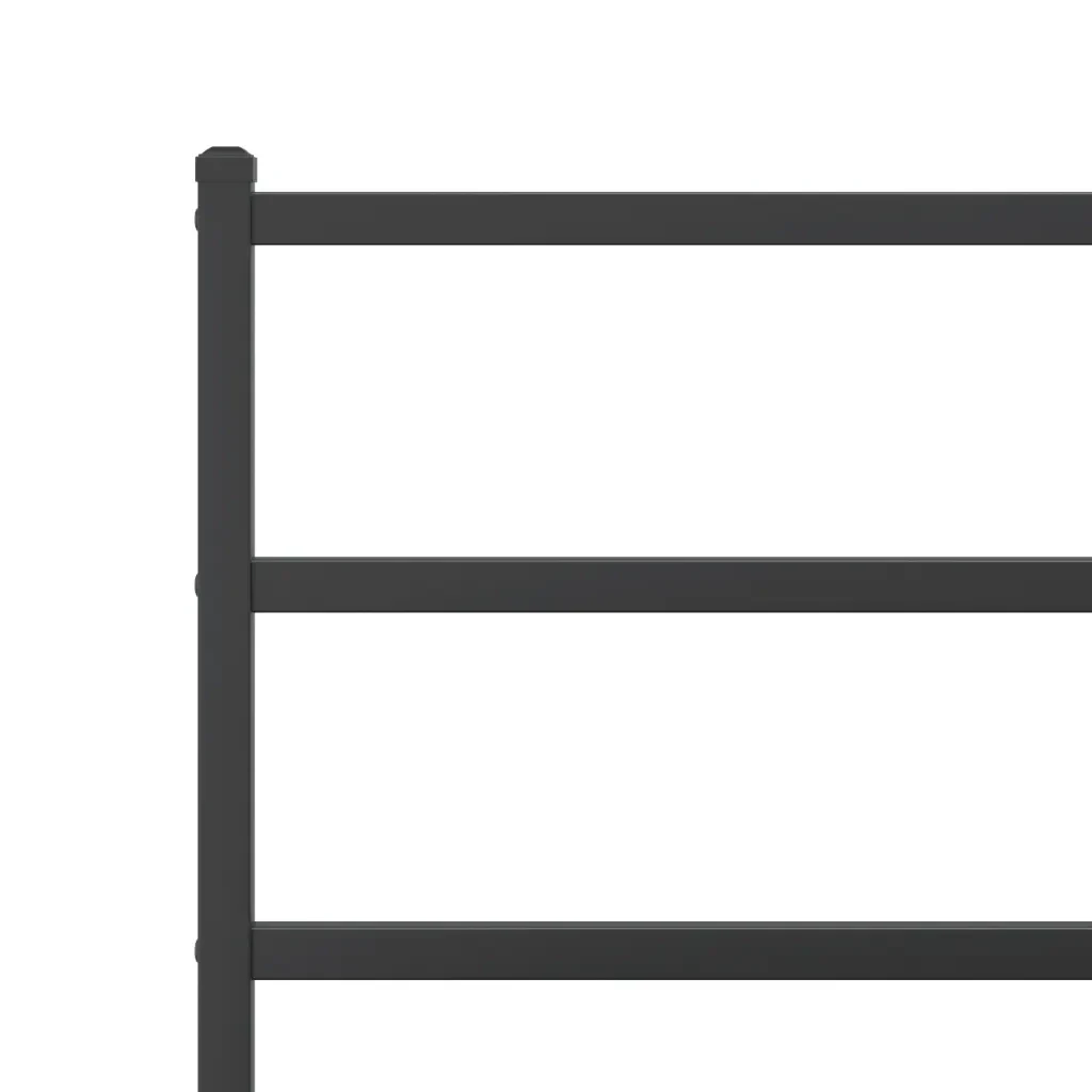 Letto singolo | Letto per adulti | Giroletto con Testiera e Pediera Metallo Nero 90x200 cm - Image 8