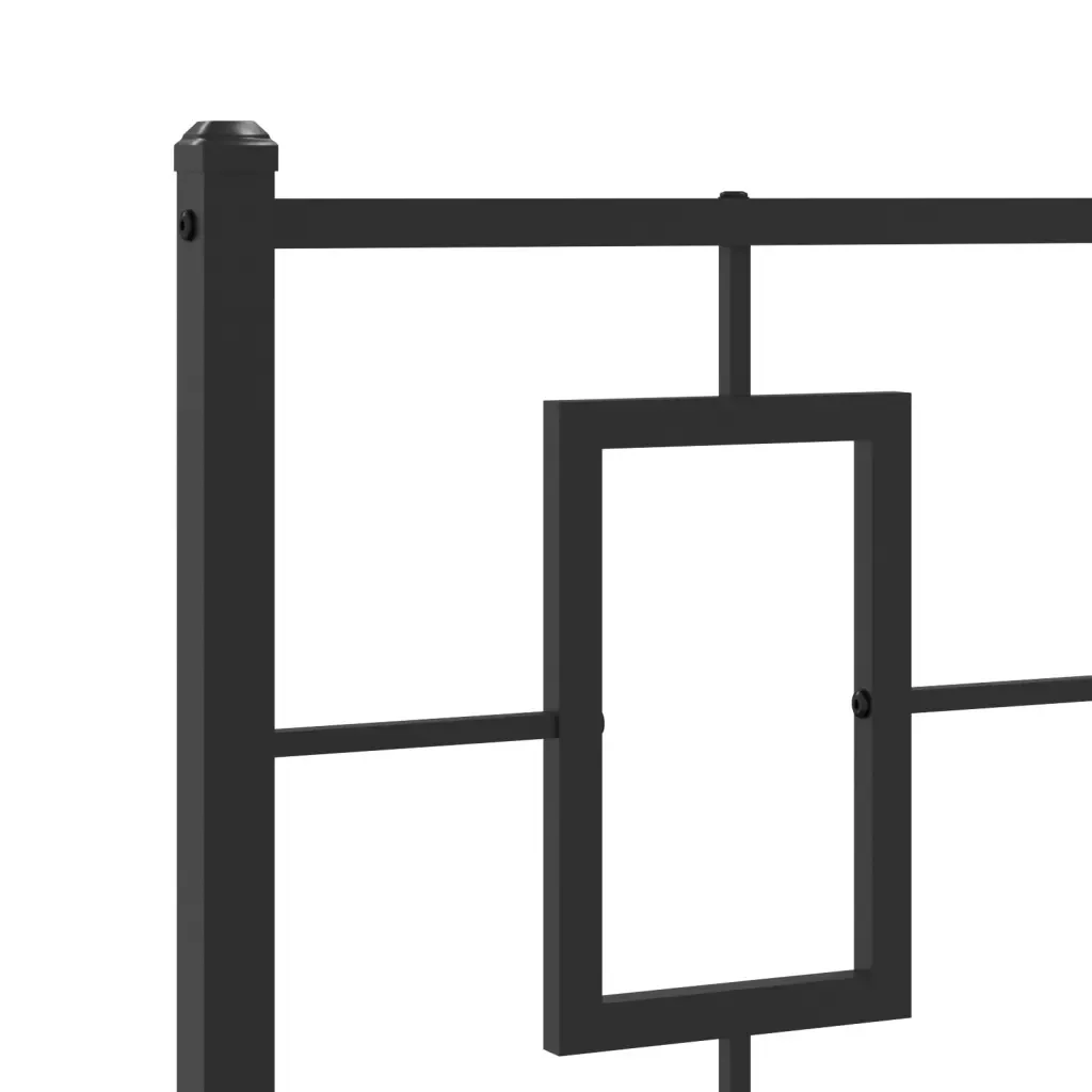 Letto singolo | Letto per adulti | Giroletto con Testiera e Pediera Metallo Nero 90x200 cm - Image 8