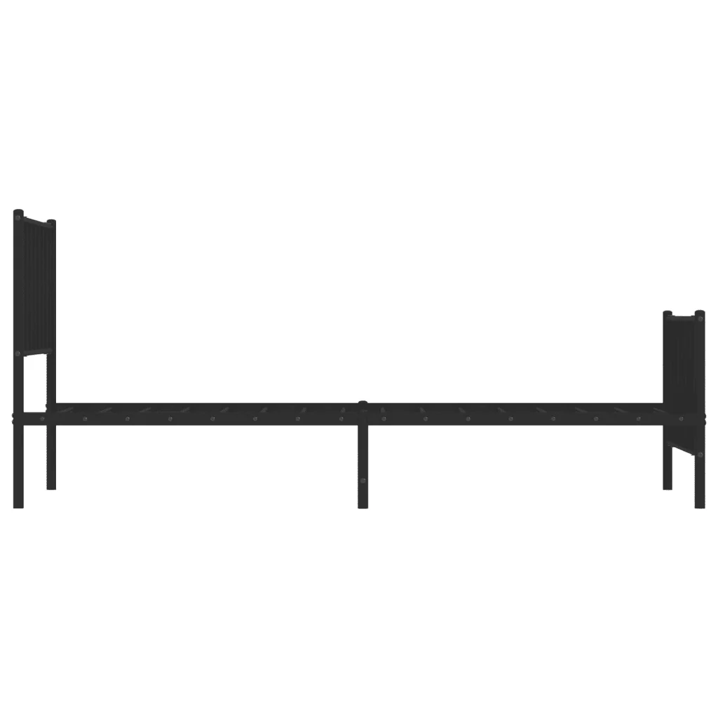 Letto singolo | Letto per adulti | Giroletto con Testiera e Pediera Metallo Nero 90x200 cm - Image 6