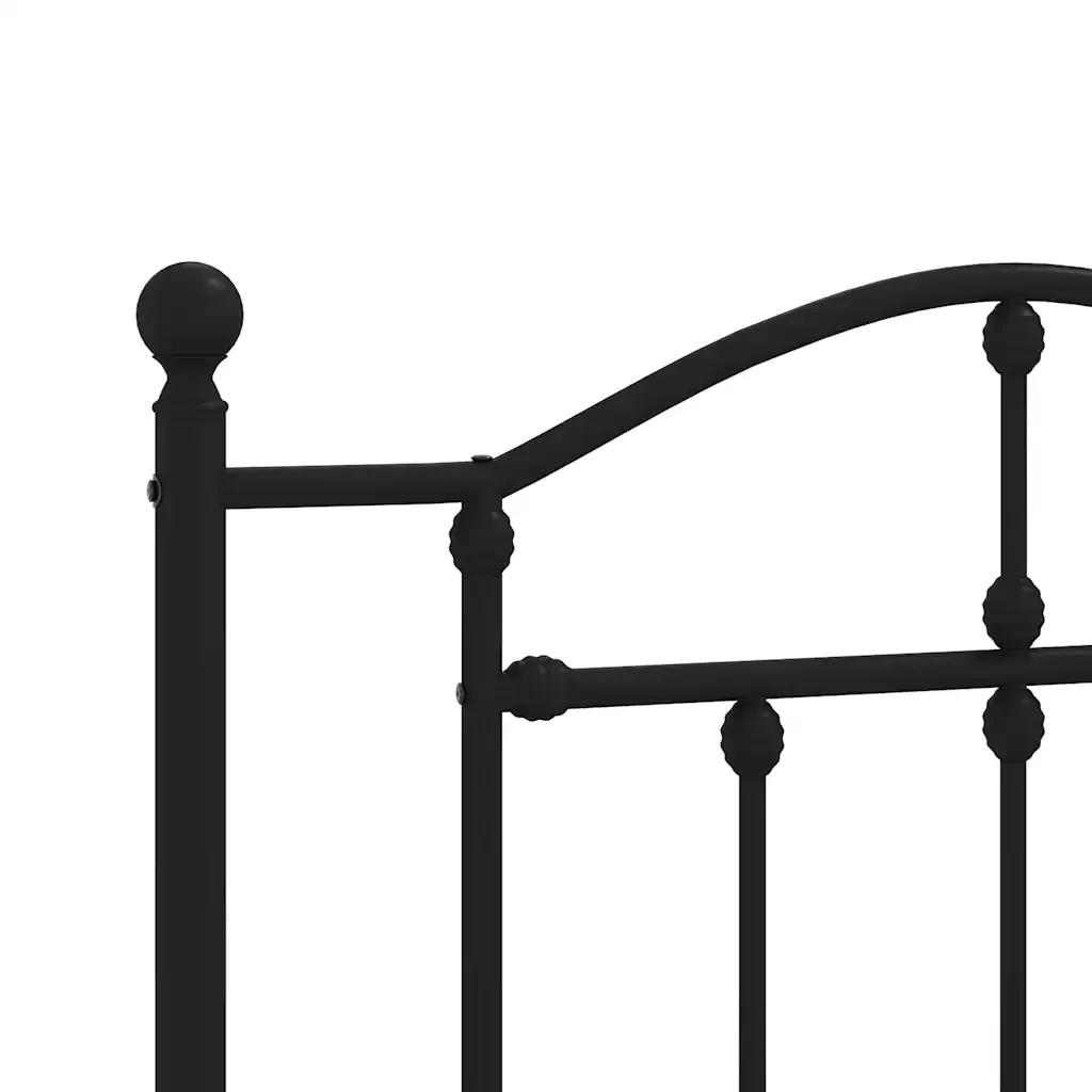 Letto singolo | Letto per adulti | Giroletto con Testiera e Pediera Metallo Nero 90x200 cm - Image 8