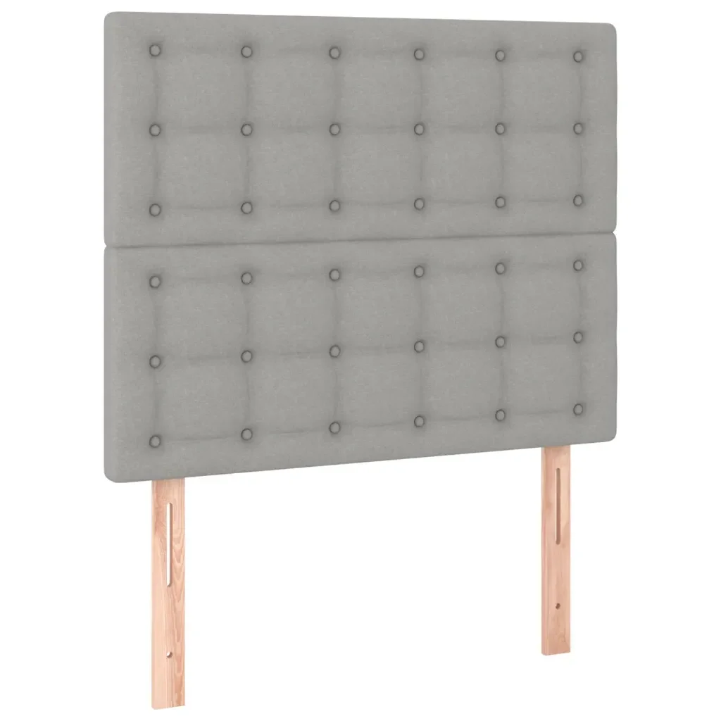 Letto singolo | Letto per adulti | Giroletto con Testiera Grigio Chiaro 90x190 cm in Tessuto - Image 9