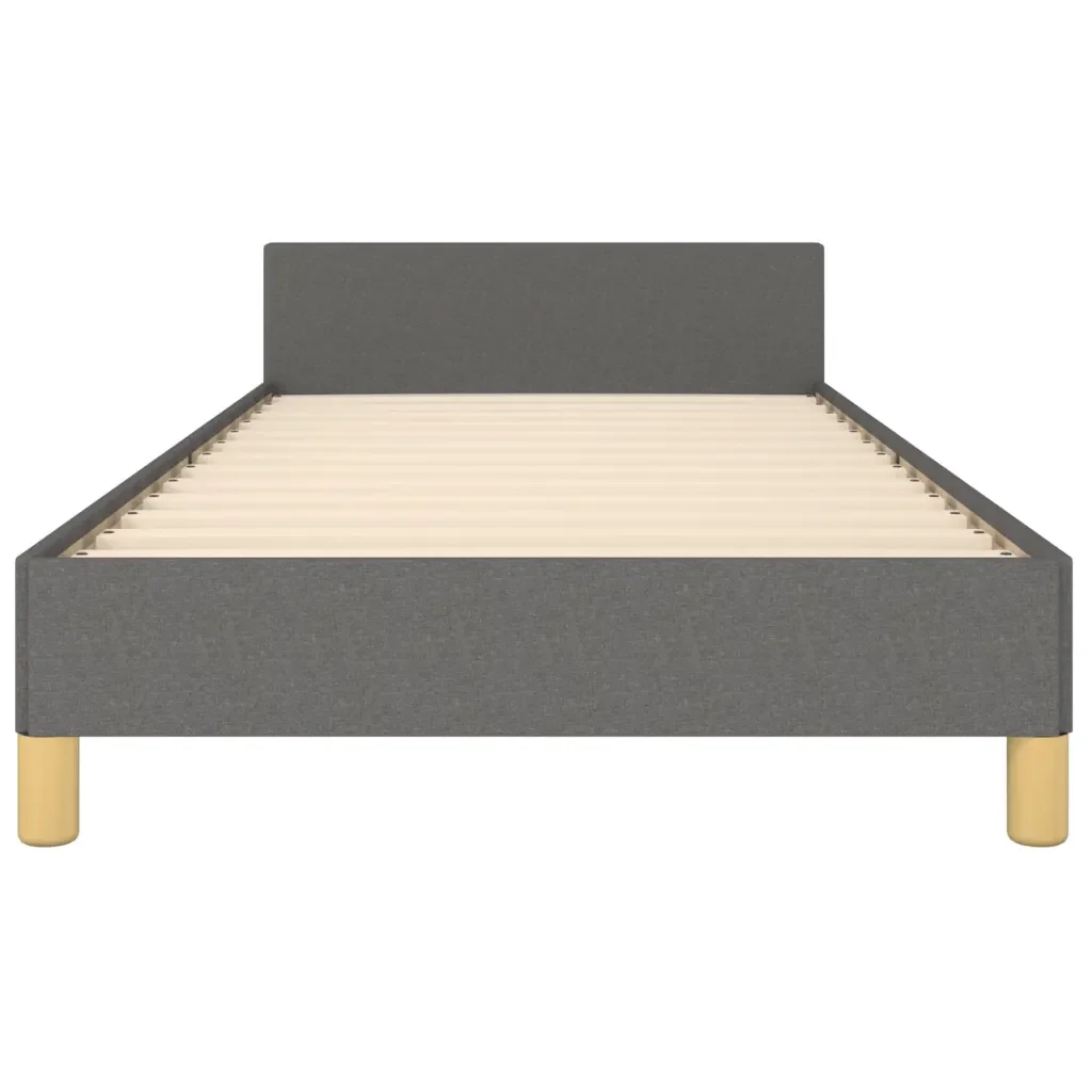 Letto singolo | Letto per adulti | Giroletto con Testiera Grigio Scuro 80x200 cm in Tessuto - Image 6