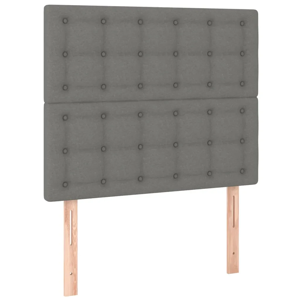 Letto singolo | Letto per adulti | Giroletto con Testiera Grigio Scuro 90x190 cm in Tessuto - Image 9