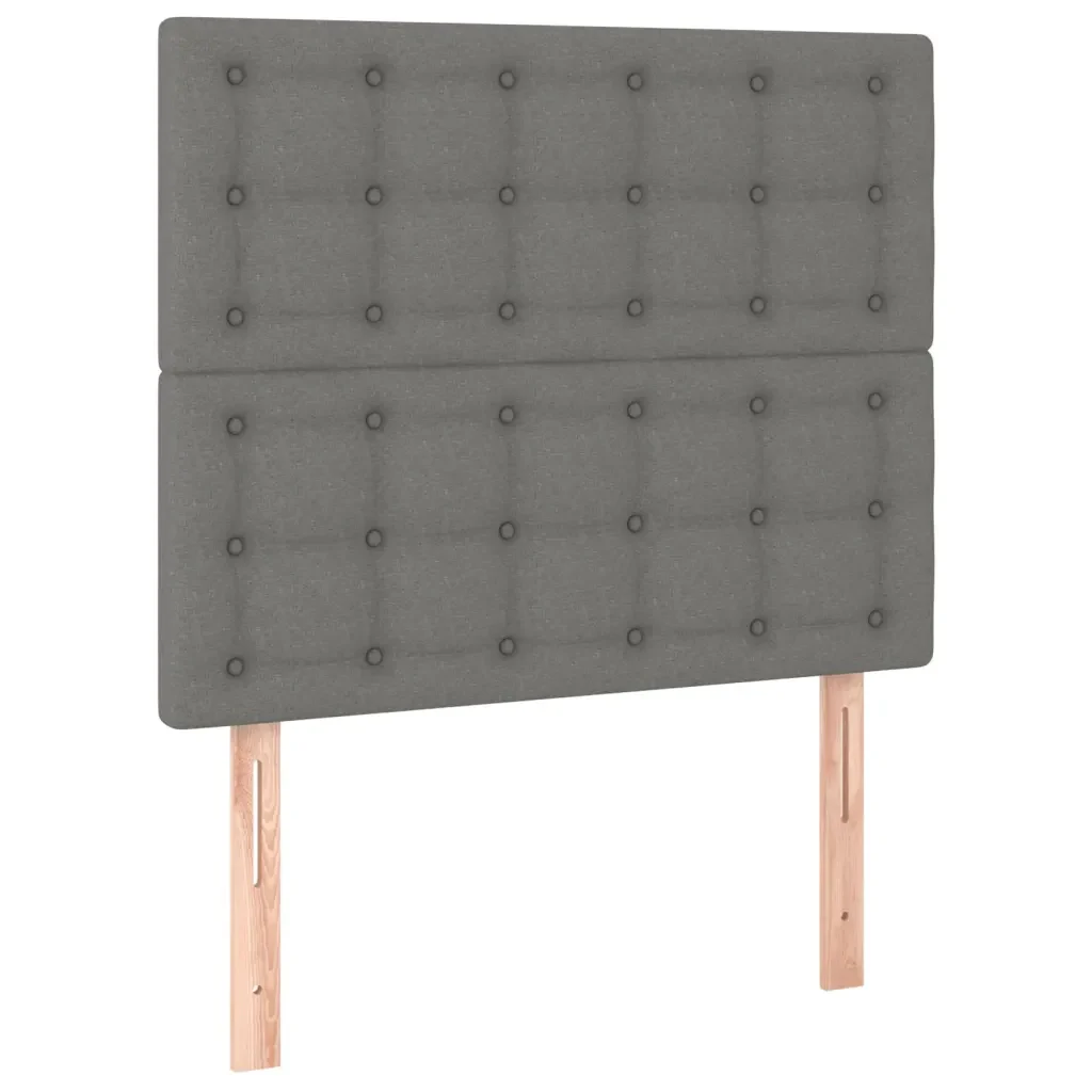 Letto singolo | Letto per adulti | Giroletto con Testiera Grigio Scuro 90x200 cm in Tessuto - Image 9