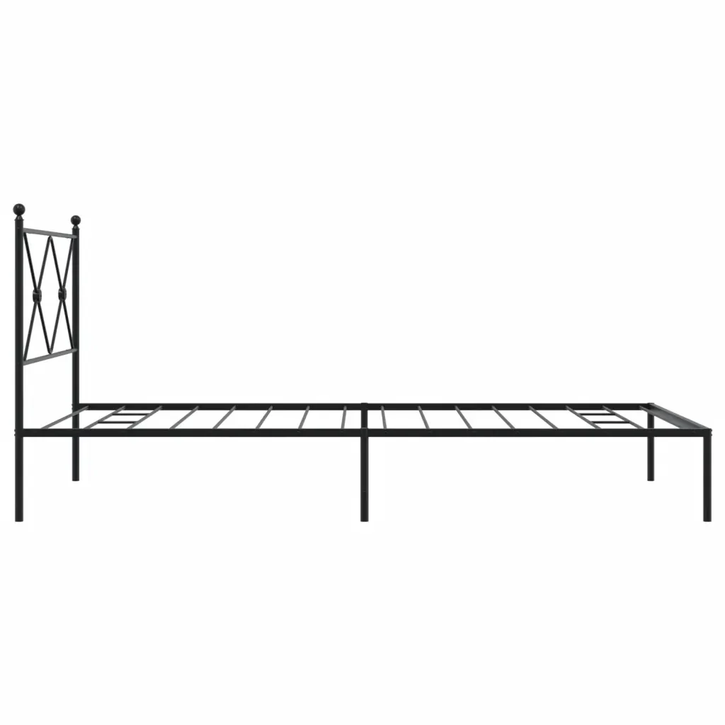 Letto singolo | Letto per adulti | Giroletto con Testiera in Metallo Nero 100x190 cm - Image 5