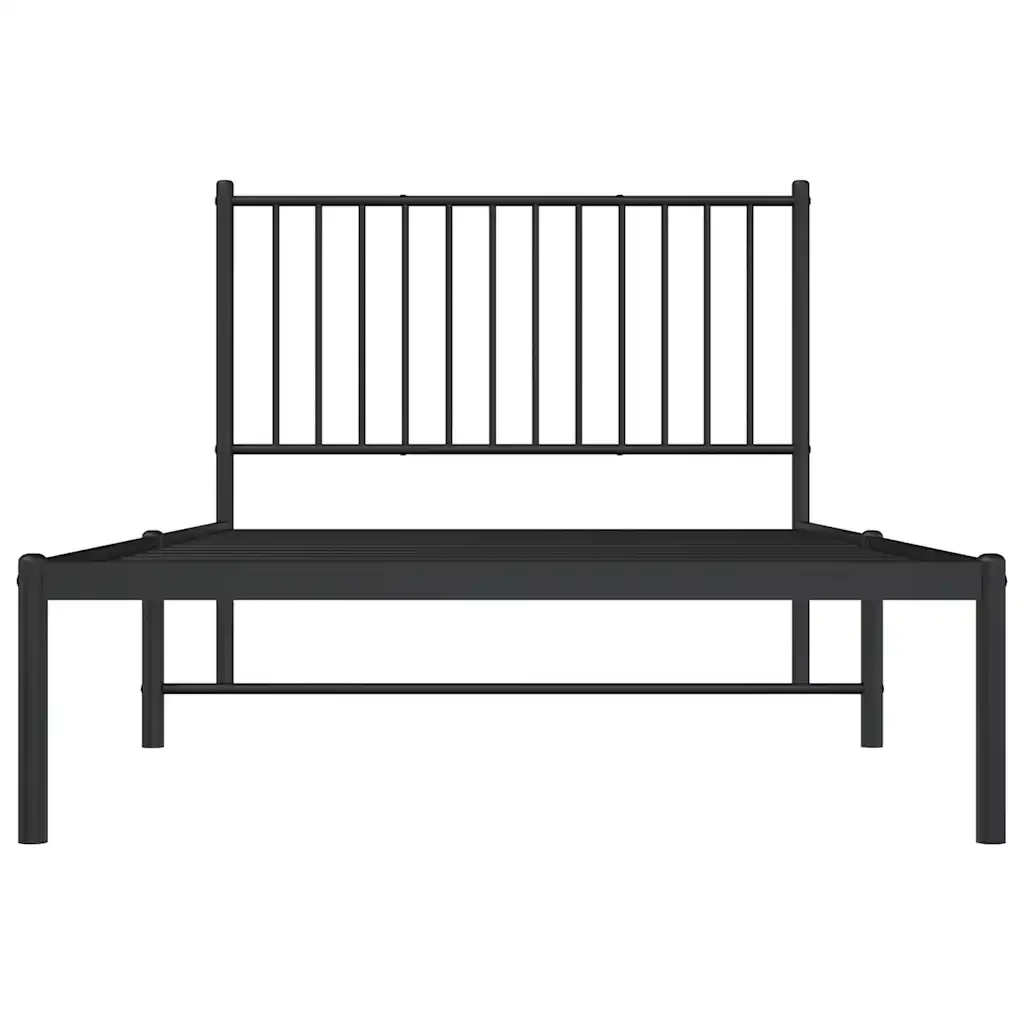 Letto singolo | Letto per adulti | Giroletto con Testiera in Metallo Nero 100x190 cm - Image 6
