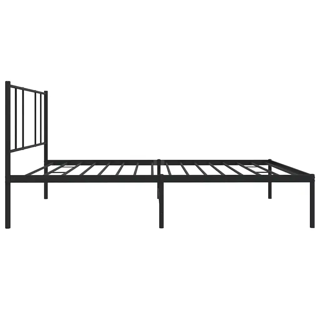 Letto singolo | Letto per adulti | Giroletto con Testiera in Metallo Nero 100x190 cm - Image 7