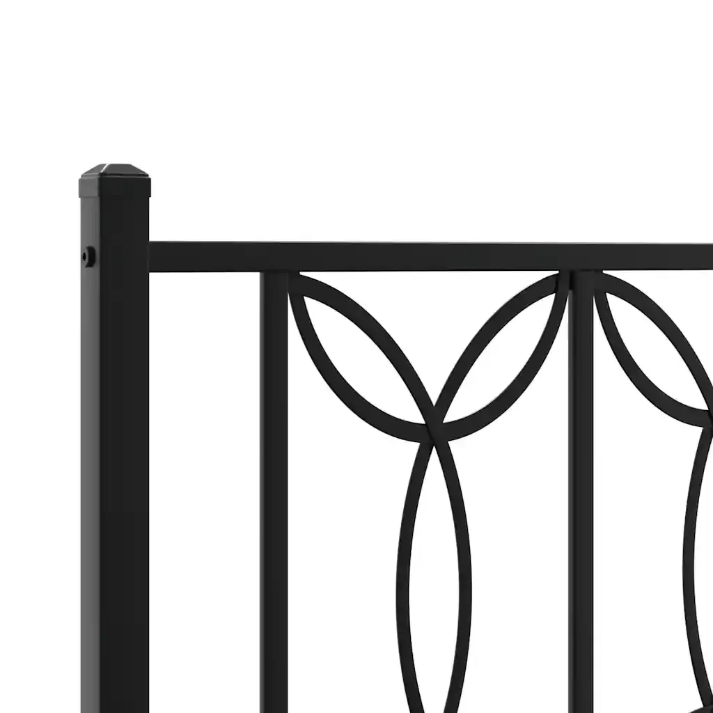 Letto singolo | Letto per adulti | Giroletto con Testiera in Metallo Nero 107x203 cm - Image 7