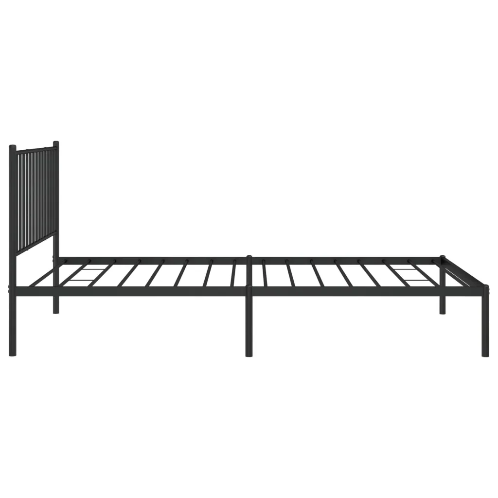 Letto singolo | Letto per adulti | Giroletto con Testiera in Metallo Nero 107x203 cm - Image 6