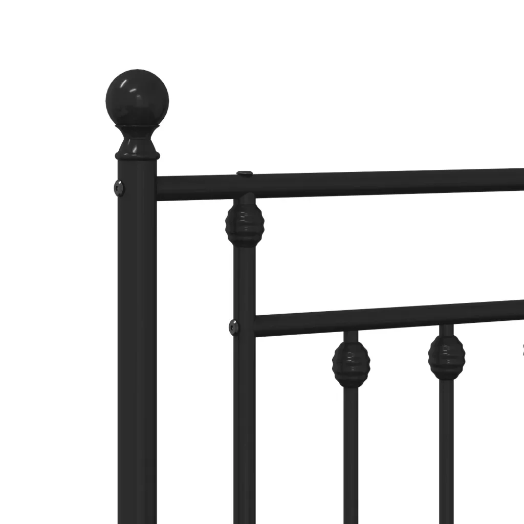Letto singolo | Letto per adulti | Giroletto con Testiera in Metallo Nero 107x203 cm - Image 8