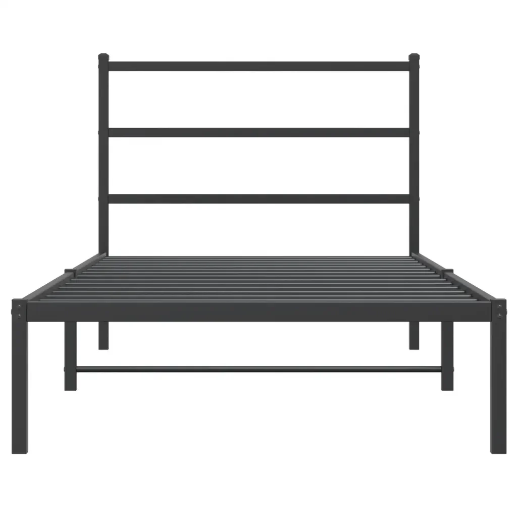 Letto singolo | Letto per adulti | Giroletto con Testiera in Metallo Nero 107x203 cm - Image 5